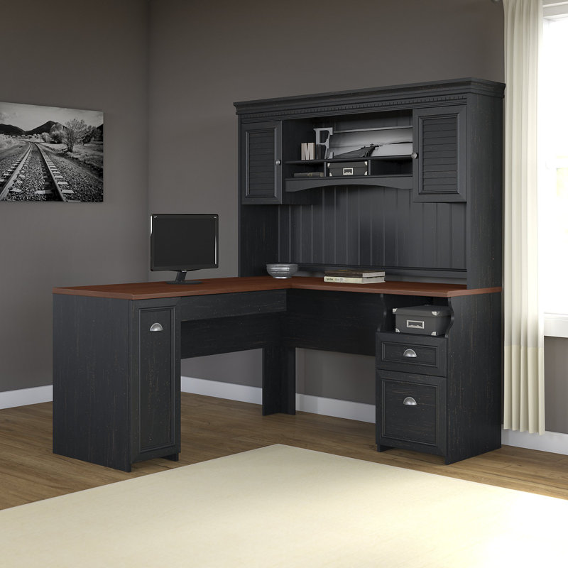 Oakridge LShaped Executive Desk with Hutch & Reviews Birch Lane